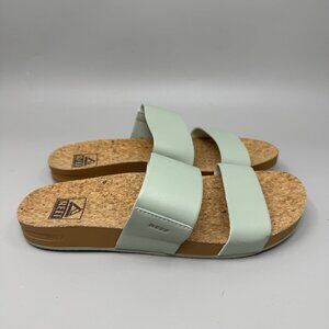 Reef Cushion Vista  Women’s Slide Sandals- Comfort Size 6 Green Teal